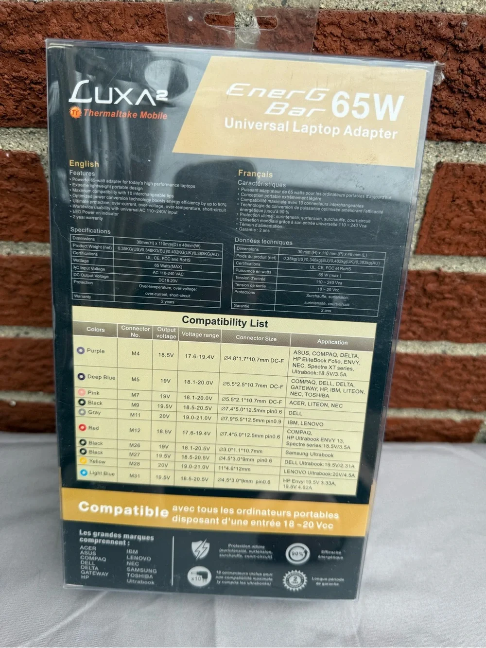 LUXA2 65W Universal Laptop Charger Adapter NEW